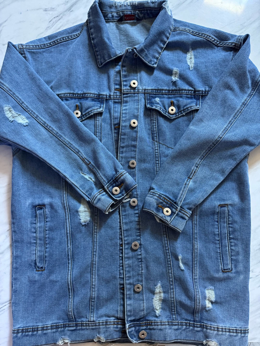 Women's Blue Denim Jeggings Jacket - Stretchy Blue Jean Top